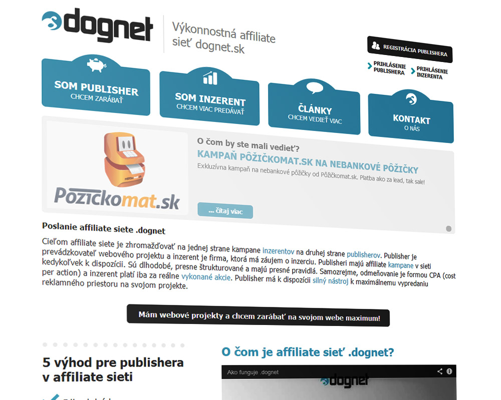 Affiliate sieť .dognet