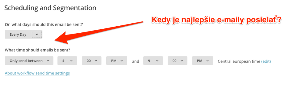 Mailchimp: načasovanie e-mailov
