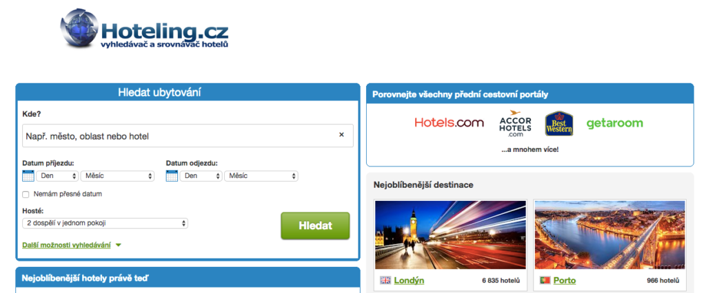 Návštevnosť webu Hoteling.cz je... 2...denne